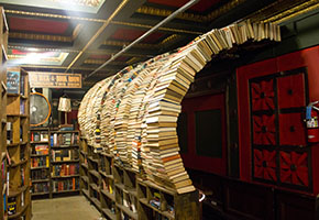 Famous book tunnel at The Last Bookstore – quirky and cozy date in Downtown LA